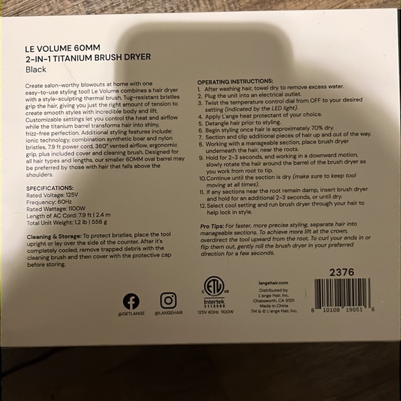 Lange 2n1 volumizing brush dryer - Picture 2 of 5